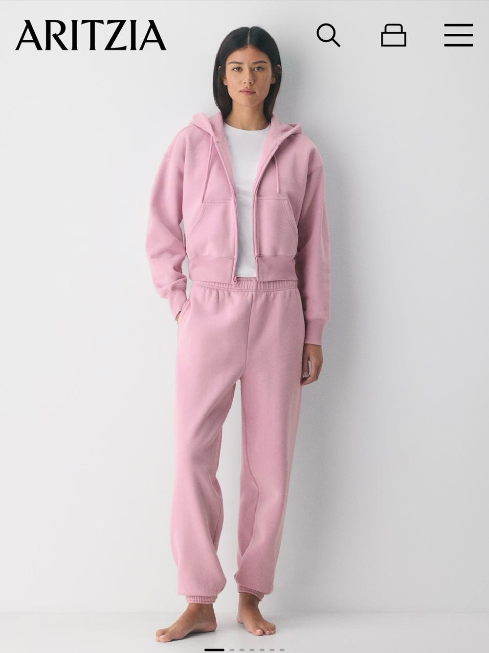 Aritzia Light Pink sweat Fleece mega fit sweatpants